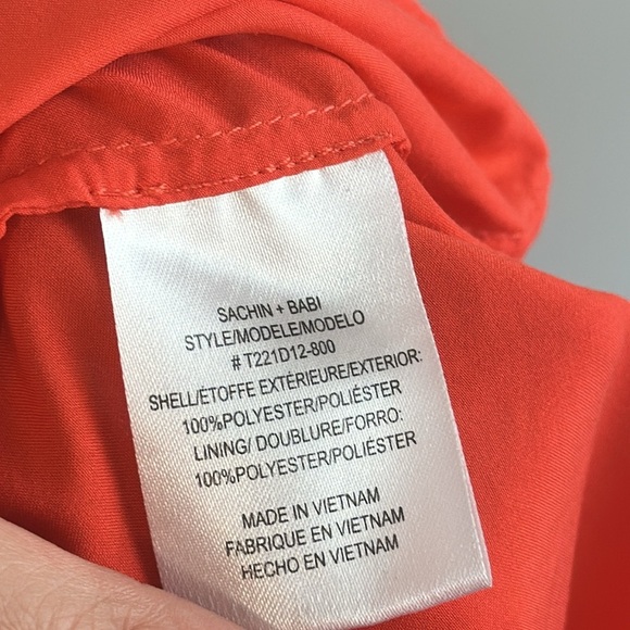 Sacking & Babi Reid Dress Striped Orange Shibori- Anthropologie Size 2 - Picture 8 of 16